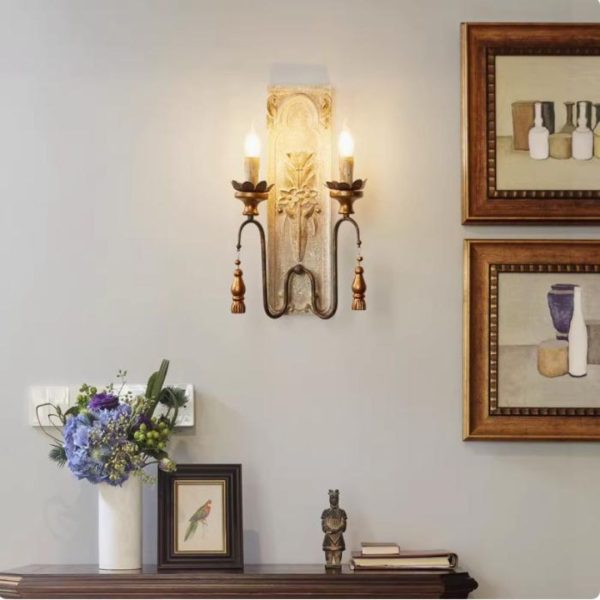 Đèn Tường Gỗ Kiểu Pháp Phong Cách Cổ Điển Decor Phòng Khách, Phòng Ngủ Vintage