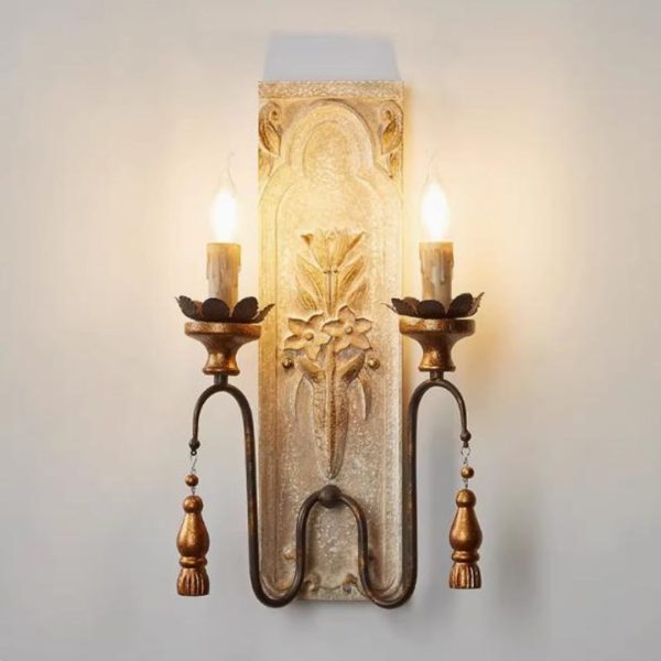 Đèn Tường Gỗ Kiểu Pháp Phong Cách Cổ Điển Decor Phòng Khách, Phòng Ngủ Vintage