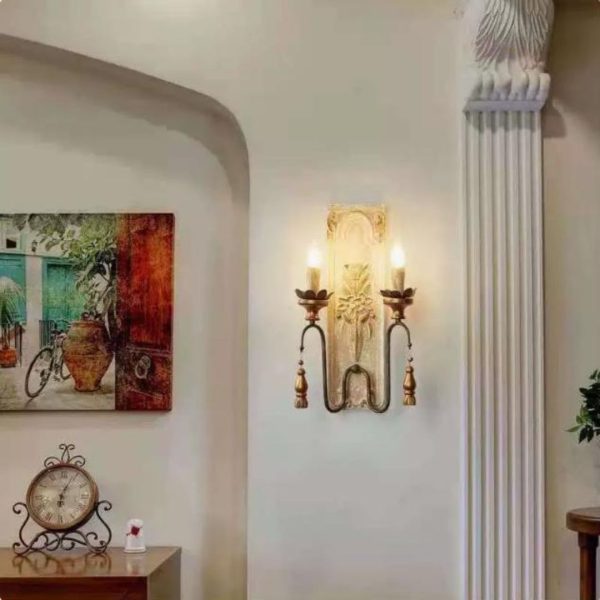 Đèn Tường Gỗ Kiểu Pháp Phong Cách Cổ Điển Decor Phòng Khách, Phòng Ngủ Vintage