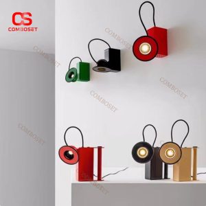 Đèn Tường Sắt Từ Tính Nhiều Màu Sắc Sinh Động Xoay 360 Độ Phong Cách Bauhaus Trang Trí Phòng Khách
