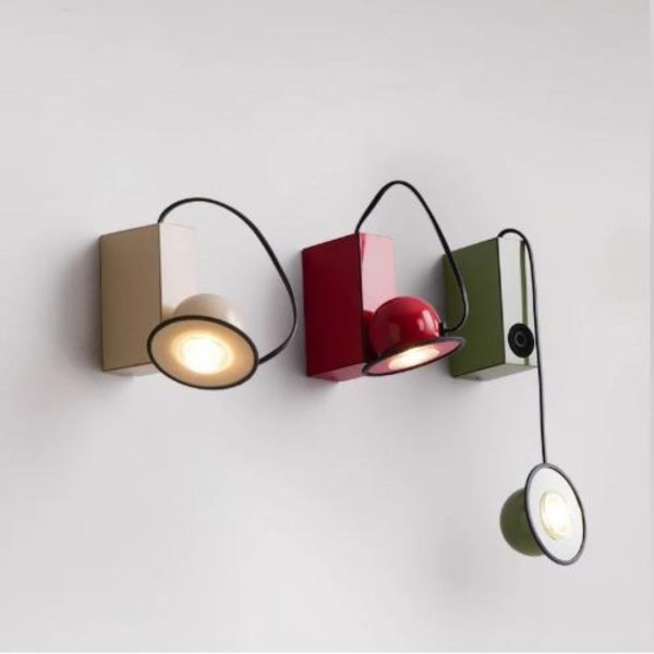 Đèn Tường Sắt Từ Tính Nhiều Màu Sắc Sinh Động Xoay 360 Độ Phong Cách Bauhaus Trang Trí Phòng Khách