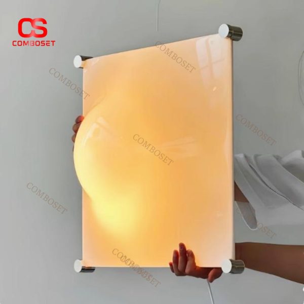 Đèn Tường Vuông Thiết Kế Lồi Tròn Tối Phong Cách Ý Hiện Đại Trang Trí Phòng Khách Nghệ Thuật