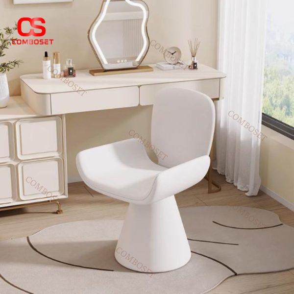 Ghế Trang Điểm Xoay 360 Độ Bọc Vải Nhung Có 4 Màu Đa Dạng Phù Hợp Với Mọi Không Gian