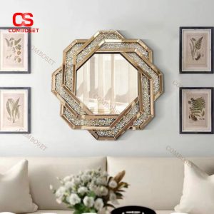 Gương Treo Tường Đính Kim Cương Trang Trí Phòng Tắm, Phòng Ngủ Sang Trọng