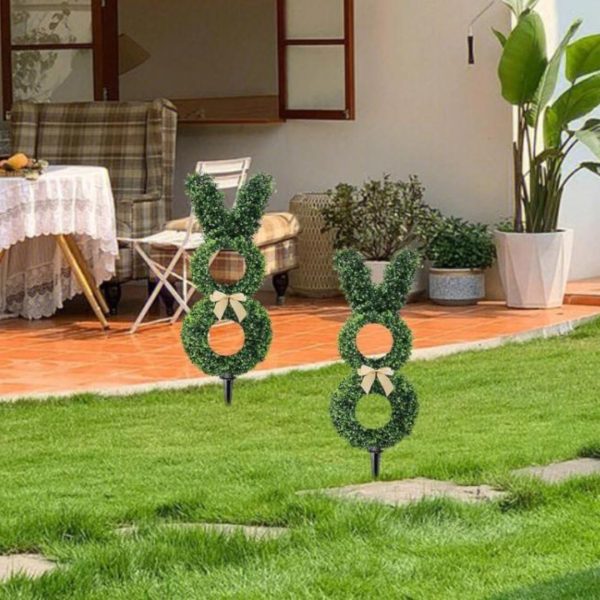 Cây Cảnh Nhân Tạo Hình Thỏ Đáng Yêu, Trang Trí Lễ Giáng Sinh, Hiên Nhà, Ban Công, Sân Vườn