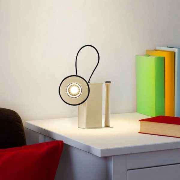 Đèn Bàn Hộp Kim Loại Nam Châm Hình Máy Ảnh Nhiều Màu Sắc Xoay 360 Độ Decor Bàn Làm Việc, Studio