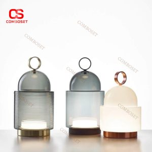 Đèn Bàn Lồng Kính Trong Suốt Hiện Đại Sang Trọng Phong Cách Châu Âu Decor Ngoại Thất Nội Thất