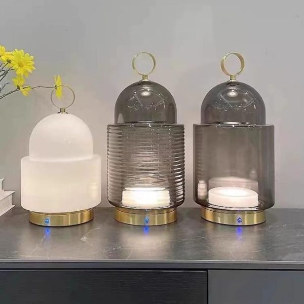 Đèn Bàn Lồng Kính Trong Suốt Hiện Đại Sang Trọng Phong Cách Châu Âu Decor Ngoại Thất Nội Thất