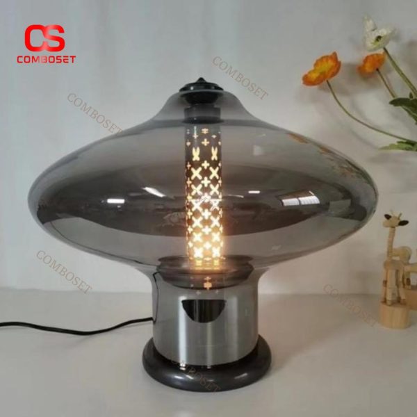 Đèn Bàn Thuỷ Tinh Dáng Tròn Phong Cách Bắc Âu Tông Màu Đèn Sang Trọng, Huyền Bí