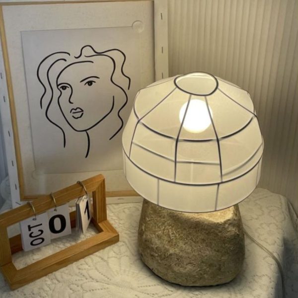 Đèn Bàn Vải Lụa Tối Giản Phong Cách Wabi Sabi Decor Phòng Thiền, Phòng Trà Thư Giãn