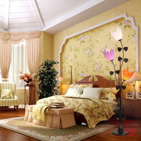 Đèn Cây Hoa Sắc Màu Rực Rỡ Decor Phòng Khách Hiện Đại, Phòng Ngủ Ấm Áp