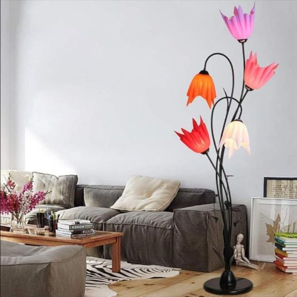 Đèn Cây Hoa Sắc Màu Rực Rỡ Decor Phòng Khách Hiện Đại, Phòng Ngủ Ấm Áp