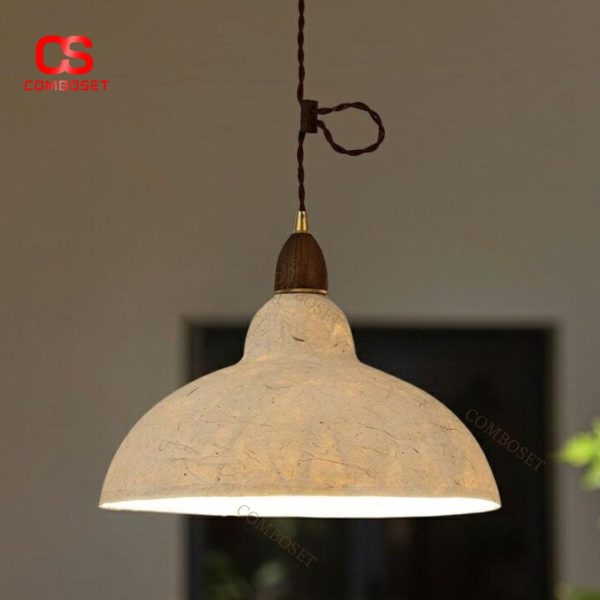 Đèn Chùm Giấy Gạo Thủ Công Phong Cách Wabi-Sabi Phòng Trà Trung Quốc, Phòng Thiền