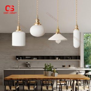 Đèn Chùm Gốm Sứ Đồng Thau Nhiều Hình Dáng Đa Dạng Decor Nhà Hàng, Phòng Bếp Hiện Đại