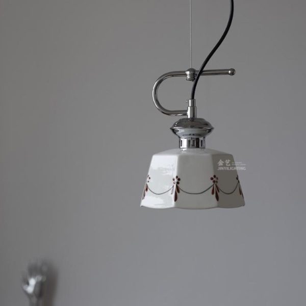 Đèn Chùm Gốm Tráng Men Hoạ Tiết vẽ Tay Thủ Công Nghệ Thuật Phong Cách Nhật Bản Tối Giản