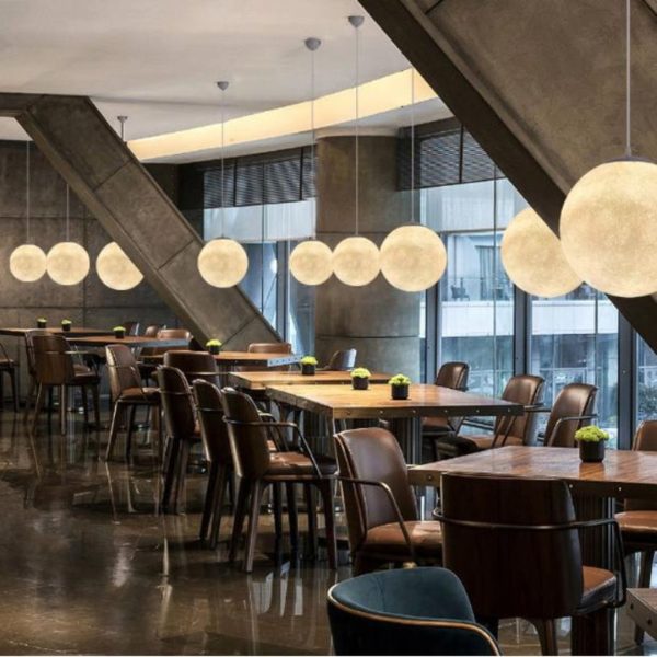 Đèn Chùm Hành Tinh Mặt Trăng Tròn 3D Decor Phòng Ngủ Cho Bé, Khu Vui Chơi Giải Trí