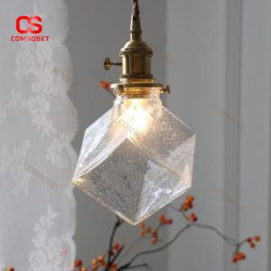 Đèn Chùm Khối Lập Phương Nhỏ Thuỷ Tinh Hình Học Phong Cách Nhật Bản Tối Giản