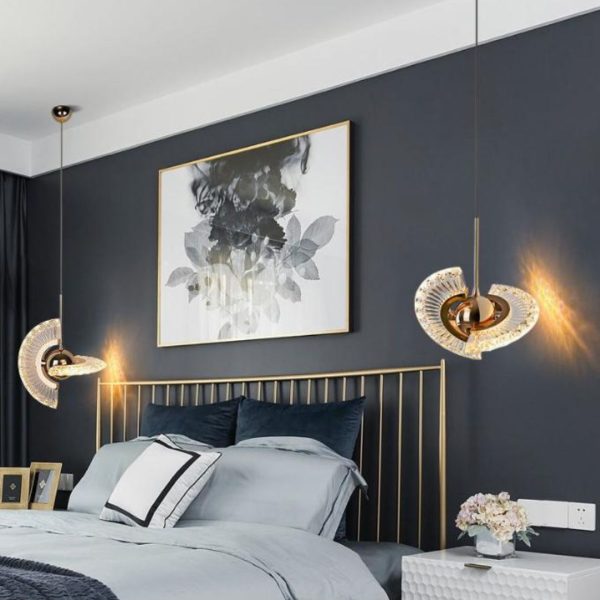Đèn Chùm Nhôm Acrylic Tròn Xoay 360 Độ Tự Do Decor Bàn Ăn, Phòng Ngủ, Ánh Sáng Ấm Dịu Mắt