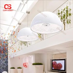 Đèn Chùm Nhựa Giả Thạch Cao In Hoa Tiết Hoa Văn Cổ Điển, Thiết Kế Hình Bán Nguyệt Chiếu Sáng Phòng Khách, Bếp
