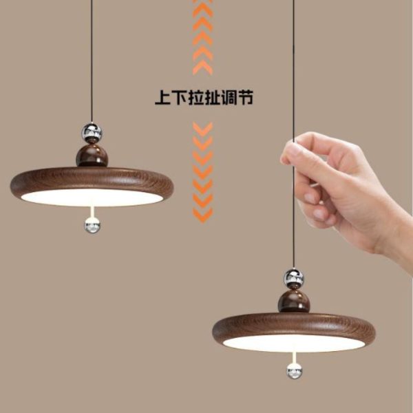 Đèn Chùm Thanh Ray Cổ Điển In Chuyển Nước Vân Gỗ, Xoay 360 Độ, Cao Cấp Chiếu Sáng Quầy Bếp, Nhà Hàng