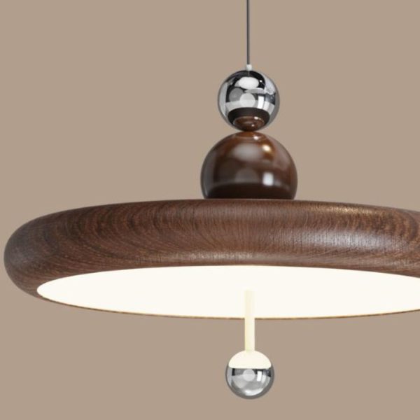 Đèn Chùm Thanh Ray Cổ Điển In Chuyển Nước Vân Gỗ, Xoay 360 Độ, Cao Cấp Chiếu Sáng Quầy Bếp, Nhà Hàng