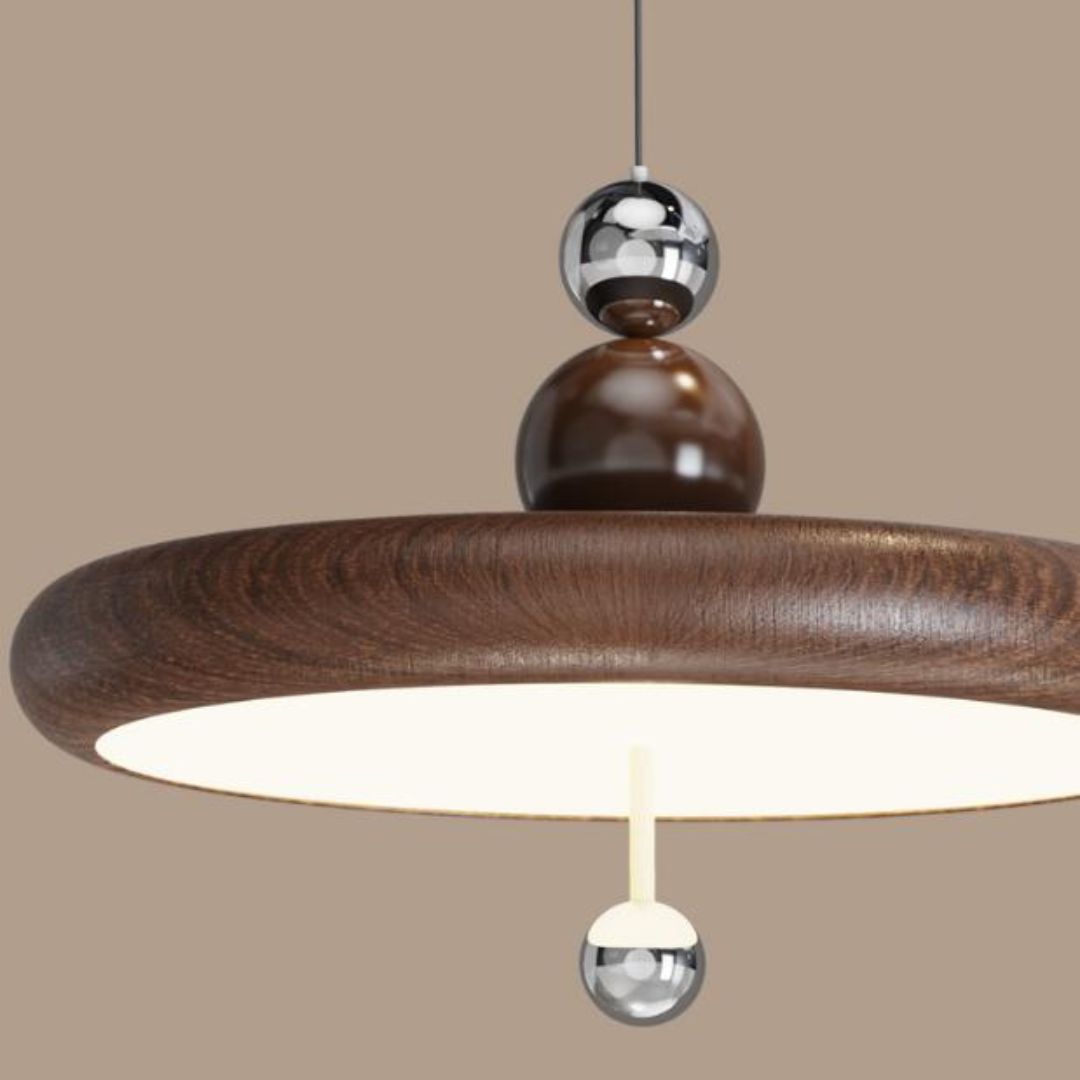 Đèn Chùm Thanh Ray Cổ Điển In Chuyển Nước Vân Gỗ, Xoay 360 Độ, Cao Cấp Chiếu Sáng Quầy Bếp, Nhà Hàng