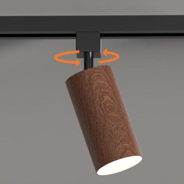 Đèn Chùm Thanh Ray Cổ Điển In Chuyển Nước Vân Gỗ, Xoay 360 Độ, Cao Cấp Chiếu Sáng Quầy Bếp, Nhà Hàng