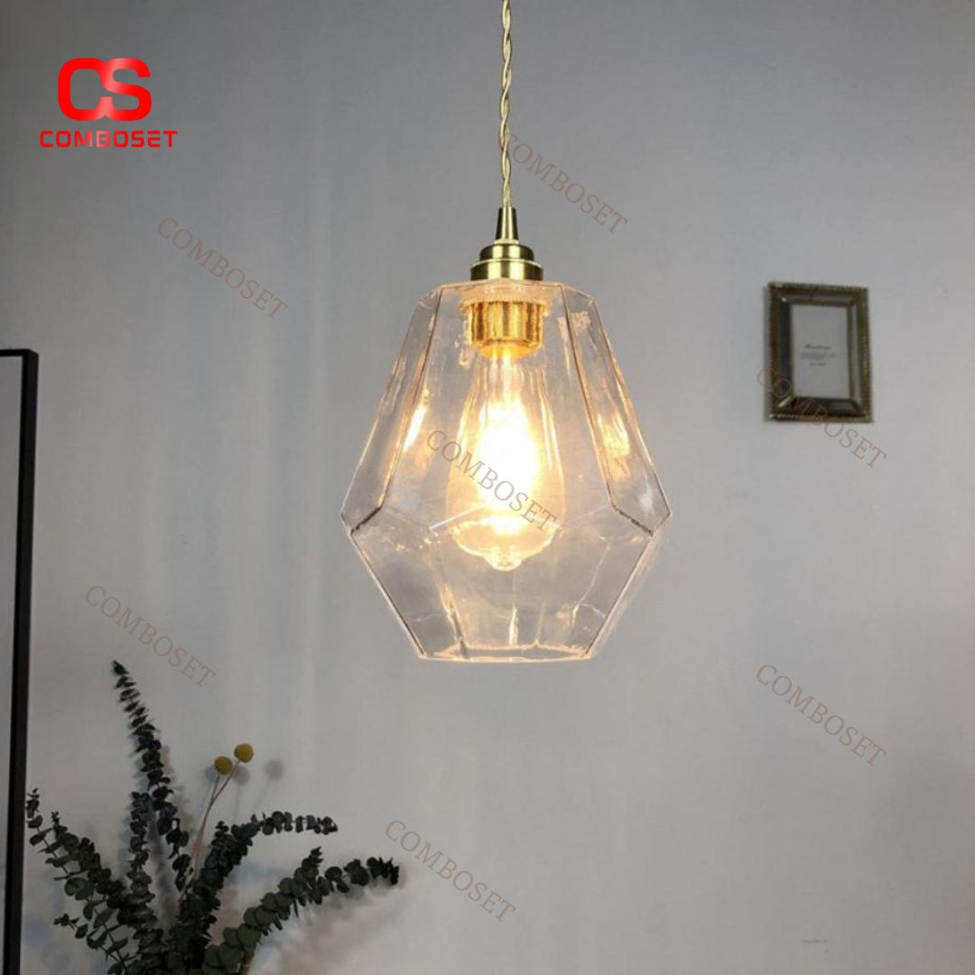 Đèn Chùm Thuỷ Tinh Hình Bát Giác Tối Giản Thanh Lịch Hành Lang, Phòng Ngủ Ấm Cúng