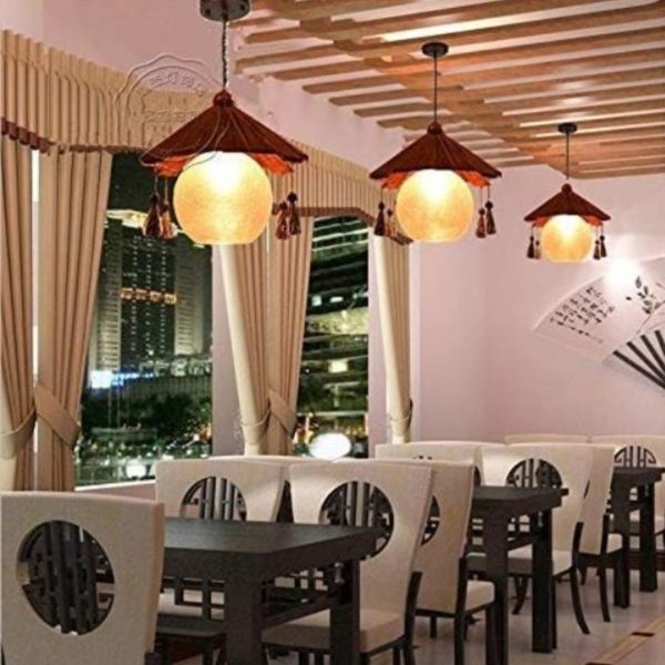 Đèn Chùm Thuỷ Tinh Vân Nứt Gỗ Đỏ Cổ Điển Trung Hoa Decor Không Gian Nhà Hàng Văn Hoá Phương Đông