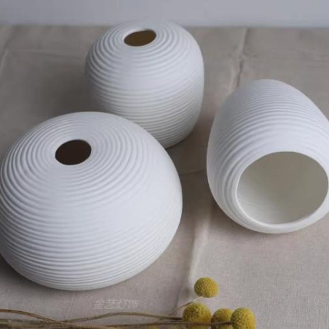 Đèn Chùm Treo Nhỏ Gốm Sứ Màu Trắng Phong Cách Nhật Bản Ánh Sáng Vàng Ấm Decor Phòng Ngủ Tối Giản