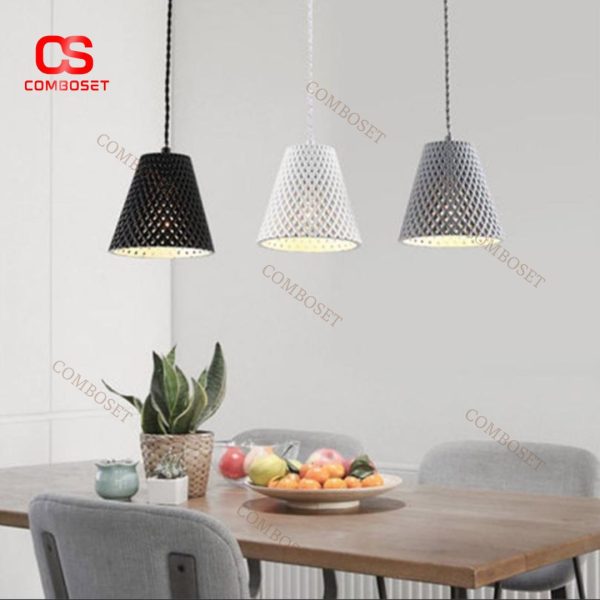 Đèn Chùm Xi Măng Rỗng Phong Cách Công Nghiệp Bắc Âu Decor Nhà Hàng, Quán Cafe