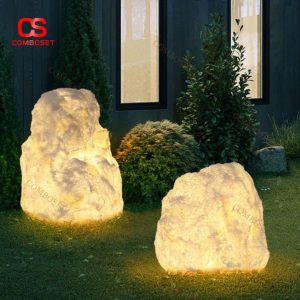 Đèn Đá Nhựa Điêu Khắc Tinh Tế Chống Nước Trang Trí Bải Cỏ, Công Viên, Thiên Nhiên Sống Động