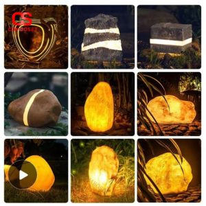 Đèn Đá Phát Sáng Điêu Khắc Sân Vườn Ngoài Trời Cảnh Quan Màu Sắc Sặc Sỡ Chống Nước