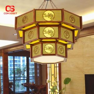 Đèn Lồng Cung Điện Bát Giác Trung Quốc Gỗ Nguyên Khối Decor Nhà Hàng, Phòng Khách, Đền Thờ