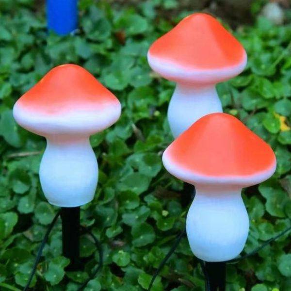 Đèn Nấm Nhỏ 3 Màu Năng Lượng Mặt Trời Bố Trí Cảnh Quan, Bãi Cỏ, Chống Thấm Nước Tối Ưu