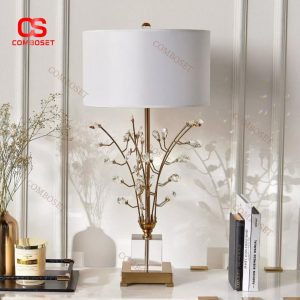 Đèn Ngủ Cây Hoa Pha Lê Châu Âu Thiết Kế Mới Lạ, Ánh Sáng Ấm Cúng Chiếu Sáng Nội Thất Hiện Đại