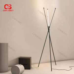 Đèn Sàn 3 Chân Thanh Sắt Mảnh Xếp Xen Kẽ Nghệ Thuật Tối Giản Sang Trọng Phòng Khách, Phòng Ngủ
