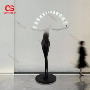 Đèn Sàn Cô Gái Diễn Ảo Thuật Điêu Khắc Nghệ Thuật Phong Cách Hiện Đại Decor Cửa Hàng Thời Trang, Nhà Hàng Đương Đại