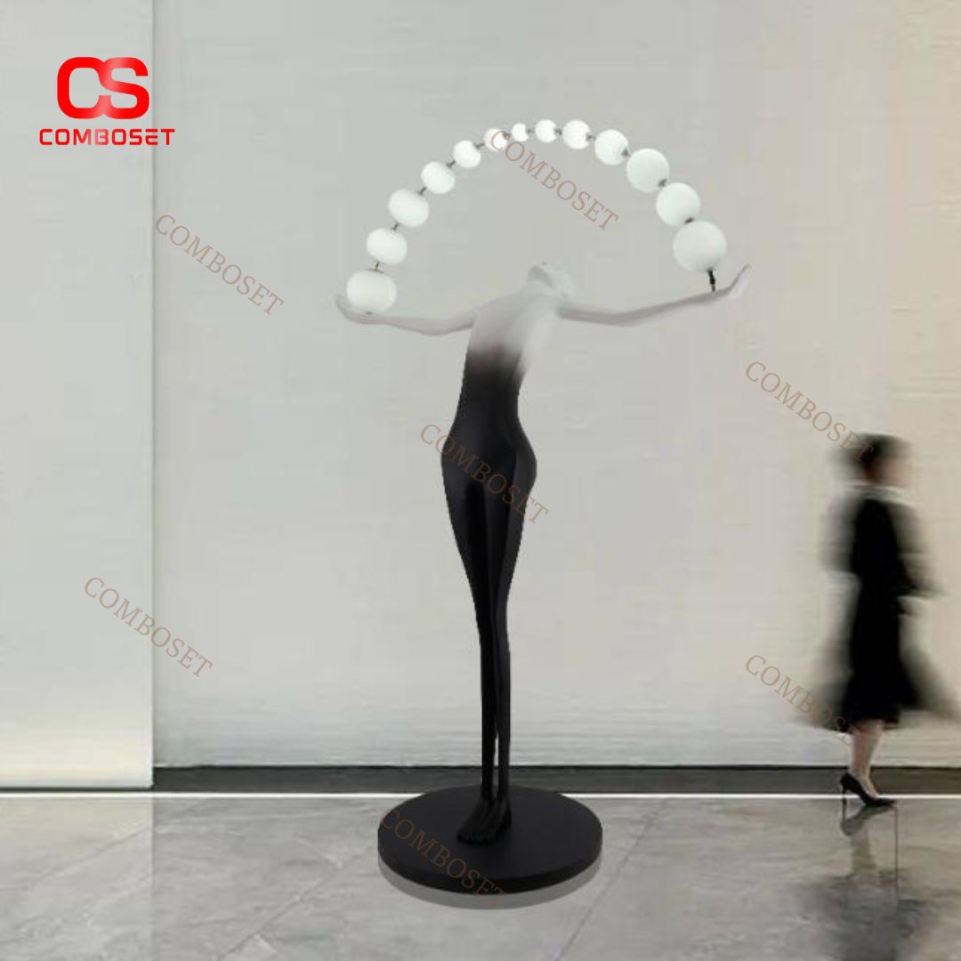 Đèn Sàn Cô Gái Diễn Ảo Thuật Điêu Khắc Nghệ Thuật Phong Cách Hiện Đại Decor Cửa Hàng Thời Trang, Nhà Hàng Đương Đại
