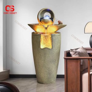 Đèn Sàn Đài Phun Nước Tuần Hoàn Phun Sương Tạo Độ Ẩm Trang Trí Phong Thuỷ, Quà Tặng Khai Trương, Tân Gia
