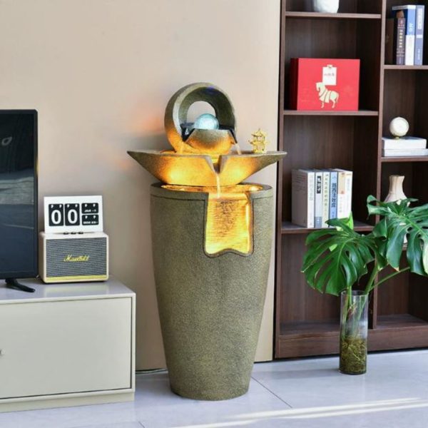 Đèn Sàn Đài Phun Nước Tuần Hoàn Phun Sương Tạo Độ Ẩm Trang Trí Phong Thuỷ, Quà Tặng Khai Trương, Tân Gia