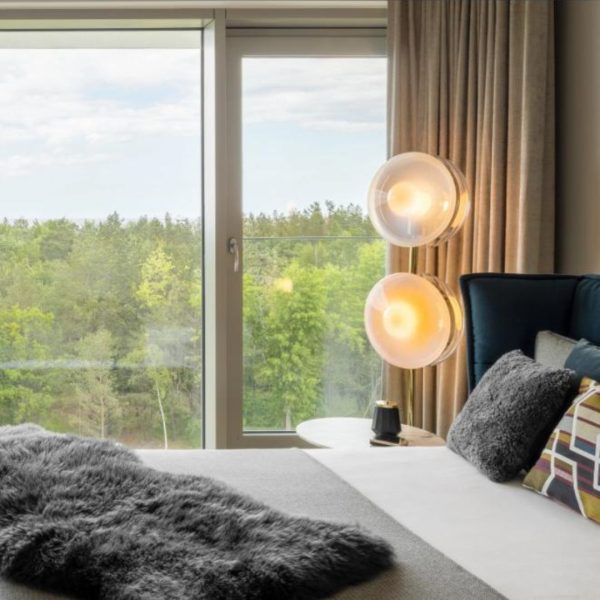 Đèn Sàn Hình Cây Kẹo Thuỷ Tinh Trong Suốt Màu Xanh Hồng Xinh Xắn Decor Phòng Khách, Phòng Ngủ Ấm Áp