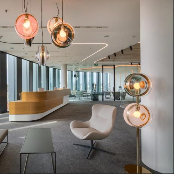 Đèn Sàn Hình Cây Kẹo Thuỷ Tinh Trong Suốt Màu Xanh Hồng Xinh Xắn Decor Phòng Khách, Phòng Ngủ Ấm Áp