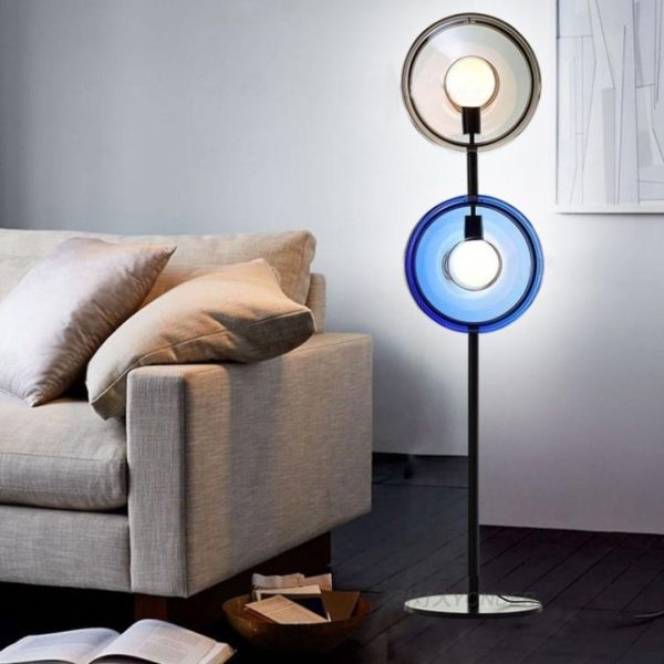 Đèn Sàn Hình Cây Kẹo Thuỷ Tinh Trong Suốt Màu Xanh Hồng Xinh Xắn Decor Phòng Khách, Phòng Ngủ Ấm Áp