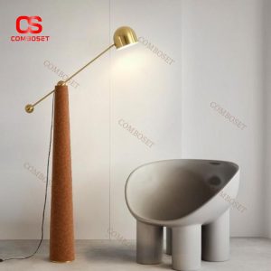 Đèn Sàn Kim Loại Hình Chiếc Thìa Mạ Vàng, Thân Bọc Da Thủ Công Sang Trọng Làm Quà Tặng Khai Trương
