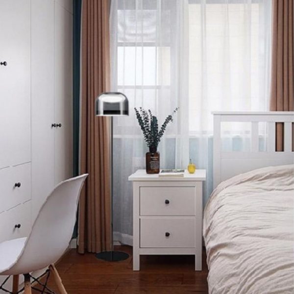 Đèn Sàn Kim Loại Vàng Hồng Tối Giản, Chao Kính Tròn Trong Suốt Decor Trưng Bày Cửa Hàng