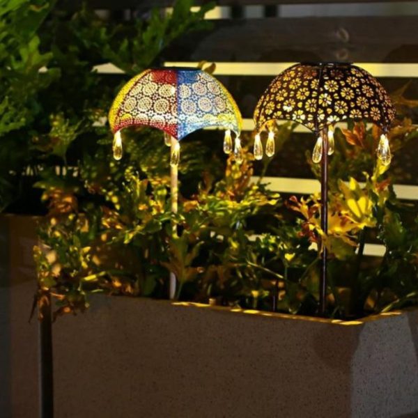 Đèn Sàn Ô Dù Năng Lượng Mặt Trời Chống Thấm Nước Thiết Kế Sáng Tạo Trang Trí Khu Vườn Năng Động