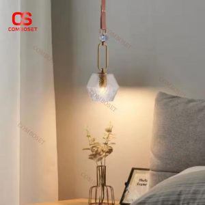 Đèn Thả Dây Da Nghệ Thuật Chao Kính Lịch Lãm Nhẹ Nhàng Decor Góc Nhà, Phòng Làm Việc