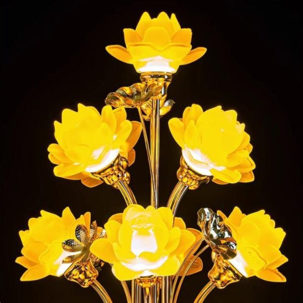 Đèn Thờ Hoa Sen Gia Đình Thắp Sáng Bàn Cúng Gia Tiên, Đèn Thờ Phật, Đền Chùa, Lễ Hội Vu Lan