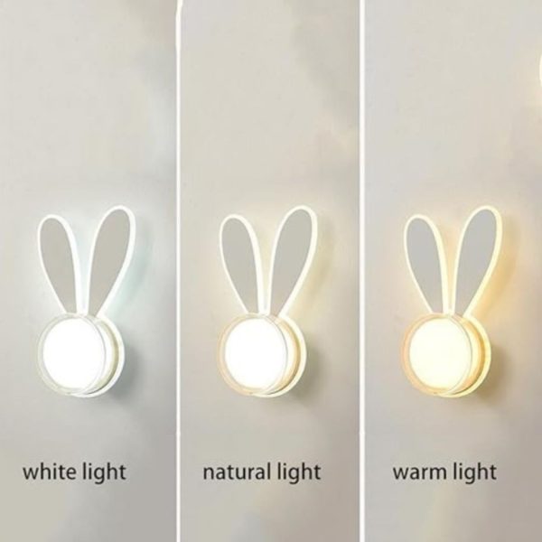 Đèn Tường Hình Thỏ Cá Voi Hoạt Hình Decor Phòng Ngủ Trẻ Em Sinh Động, 3 Chế Độ Sáng